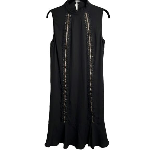 Worthington Black High Neck Bottom Ruffle Dress Size Medium - Picture 1 of 10